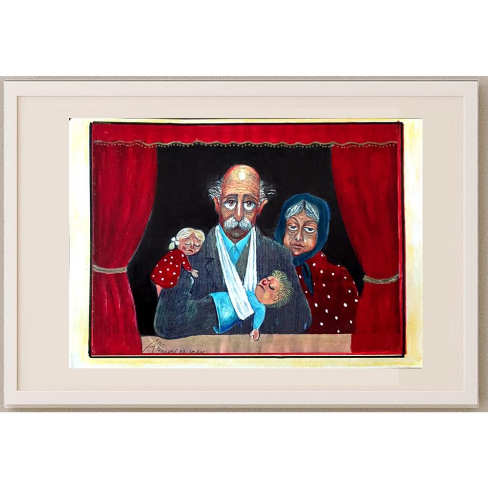 Ali Divandari 29x21cm Orijinal Karikatür BOD02856
