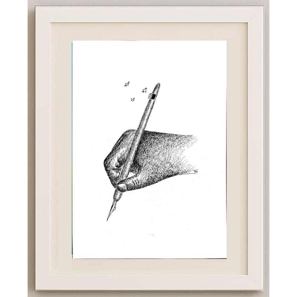 Masoud Ziaei Zardkhashosei 29x21cm Orijinal Karikatür BOD02857