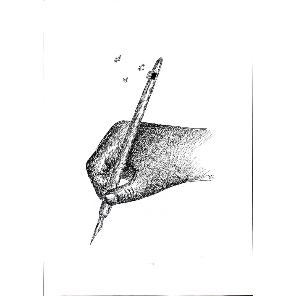 Masoud Ziaei Zardkhashosei 29x21cm Orijinal Karikatür BOD02857