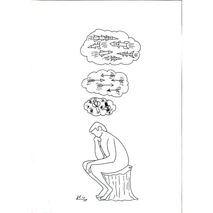 Unknown 29x21cm Orijinal Karikatür BOD02858