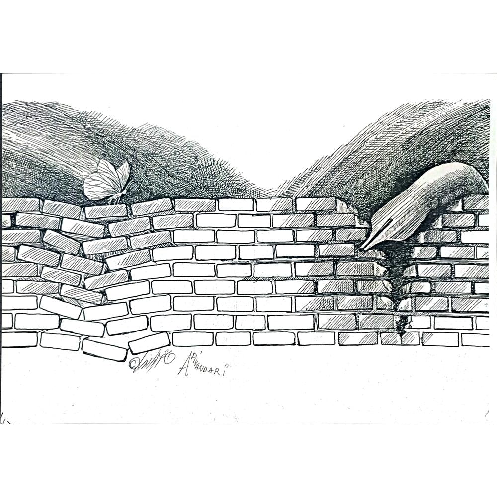 Ali Divandari 29x21cm Orijinal Karikatür BOD02860