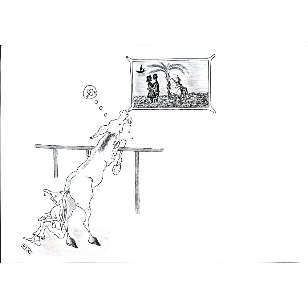 Majid Miri 29x21cm Orijinal Karikatür BOD02862