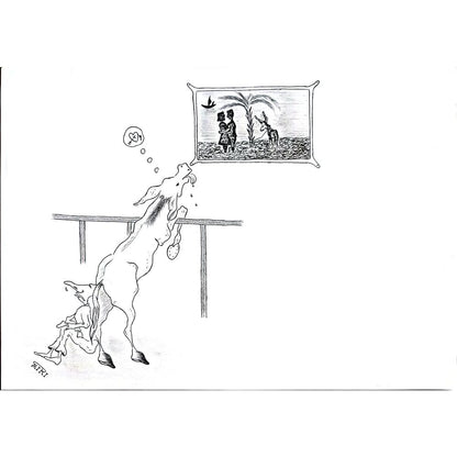 Majid Miri 29x21cm Orijinal Karikatür BOD02862