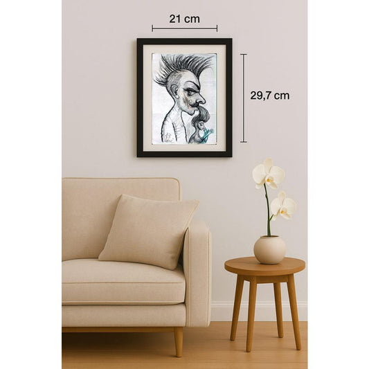 Pari Mohammad Nabi 29x21cm Orijinal Karikatür BOD02872
