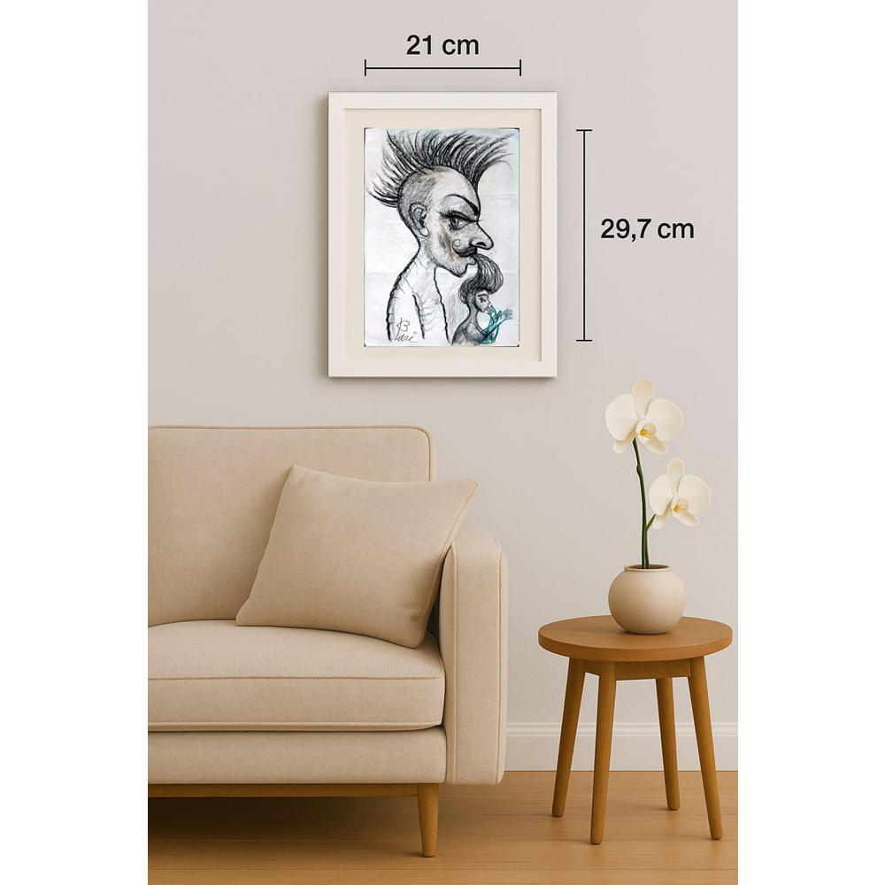 Pari Mohammad Nabi 29x21cm Orijinal Karikatür BOD02872