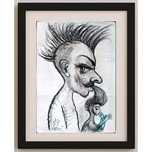 Pari Mohammad Nabi 29x21cm Orijinal Karikatür BOD02872