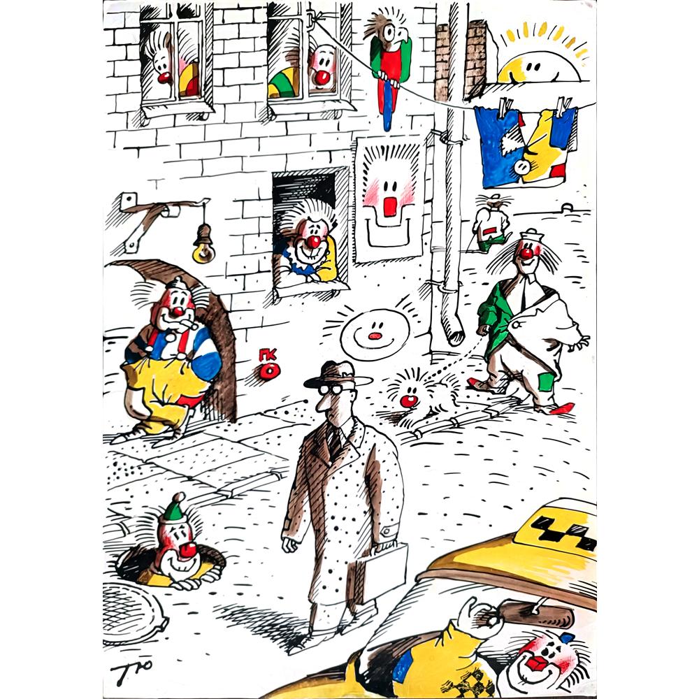 Sergei Tunin 43x30cm Orijinal Karikatür BOD02873