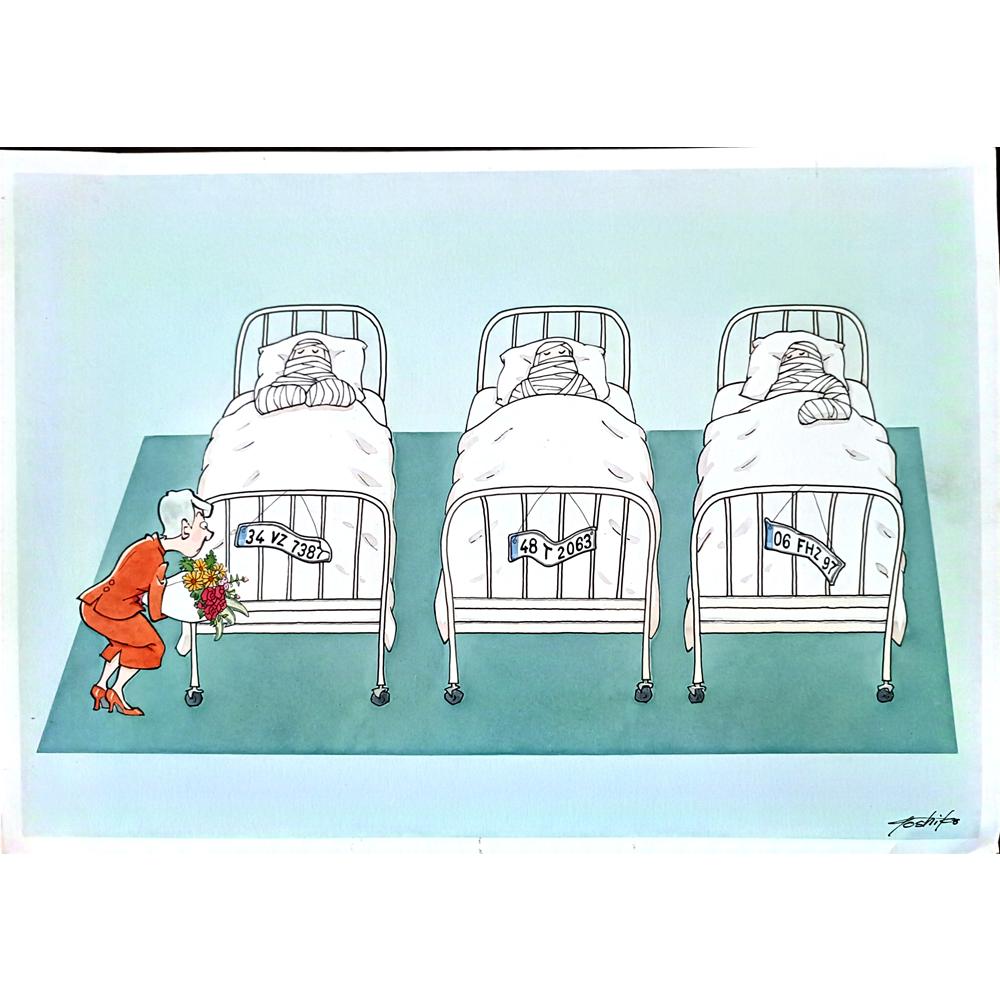 Toshiko Nishida 43x30cm Orijinal Karikatür BOD02875