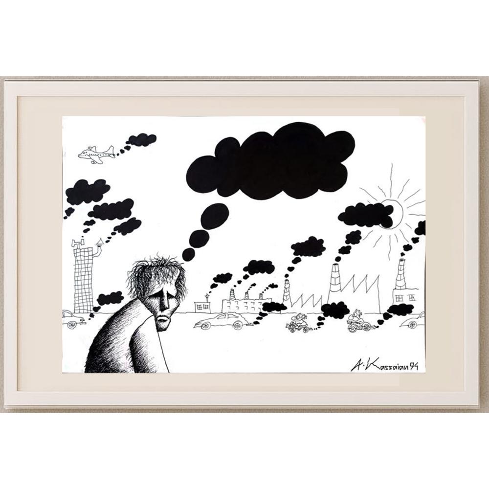 Ali Kassainn 43x30cm Orijinal Karikatür BOD02888