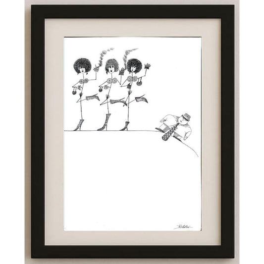 Kolibri Bei Blattman 43x30cm Orijinal Karikatür BOD02897