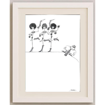 Kolibri Bei Blattman 43x30cm Orijinal Karikatür BOD02897