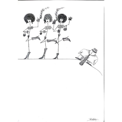 Kolibri Bei Blattman 43x30cm Orijinal Karikatür BOD02897