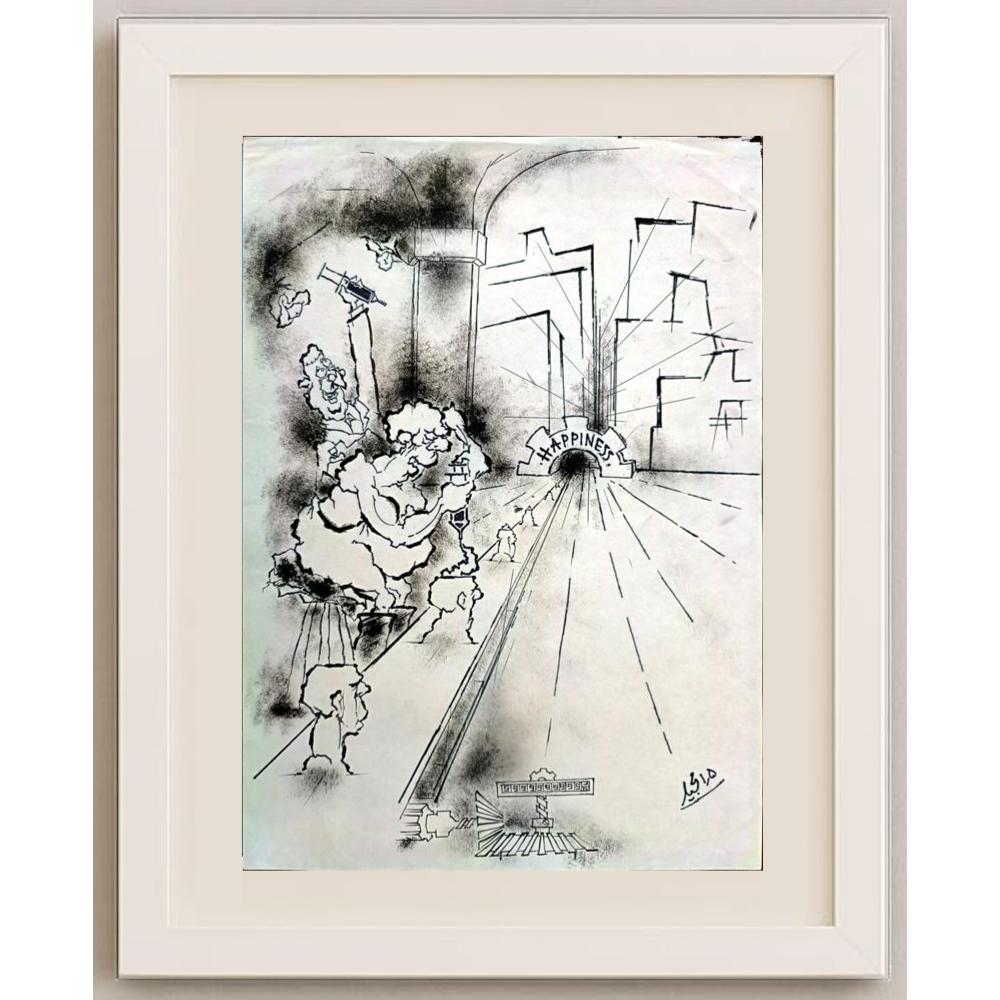 Unknown 35x25cm Orijinal Karikatür BOD02907