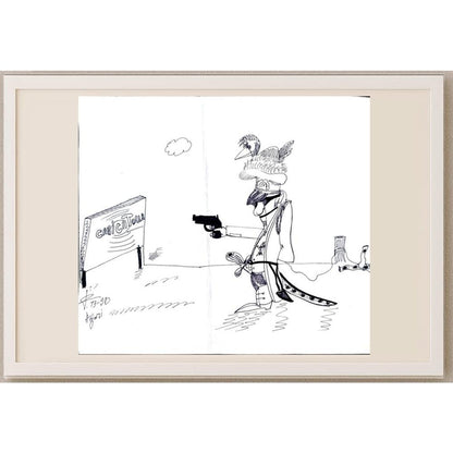 Seyyeh Hassan Hejazi 35x25cm Orijinal Karikatür BOD02915