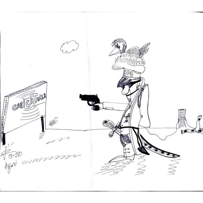 Seyyeh Hassan Hejazi 35x25cm Orijinal Karikatür BOD02915
