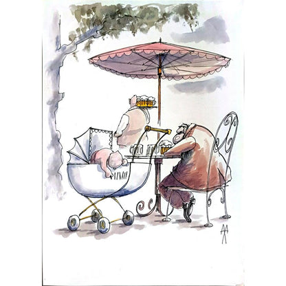 Bretislav Kovarik 29x21cm Orijinal Karikatür BOD02924