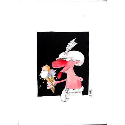 Steffen Jahsnowski 29x21cm Orijinal Karikatür BOD02933