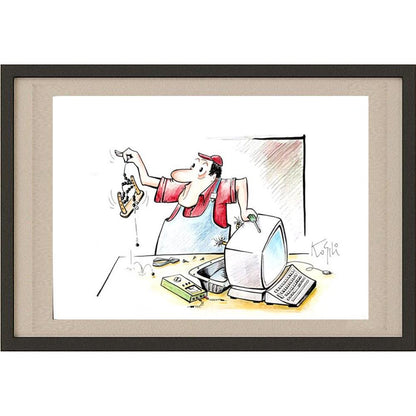 Krunoslav Sili 29x21cm Orijinal Karikatür BOD02935
