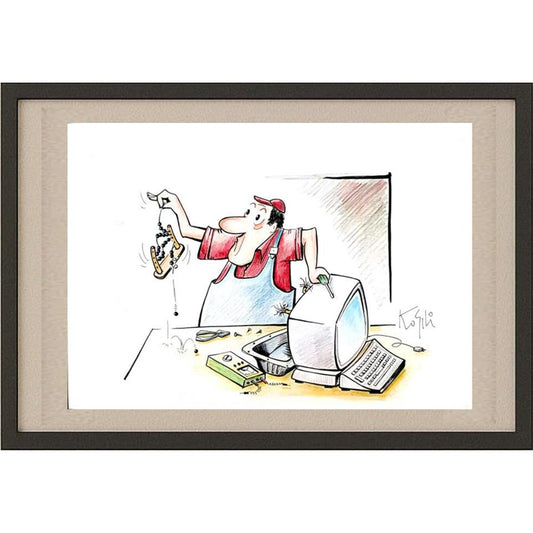 Krunoslav Sili 29x21cm Orijinal Karikatür BOD02935
