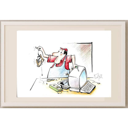 Krunoslav Sili 29x21cm Orijinal Karikatür BOD02935