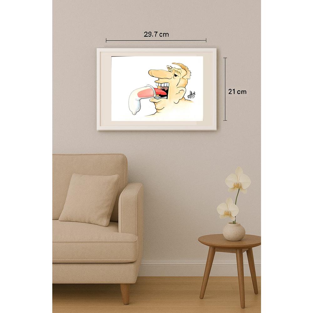 Nikola Otas 29x21cm Orijinal Karikatür BOD02942