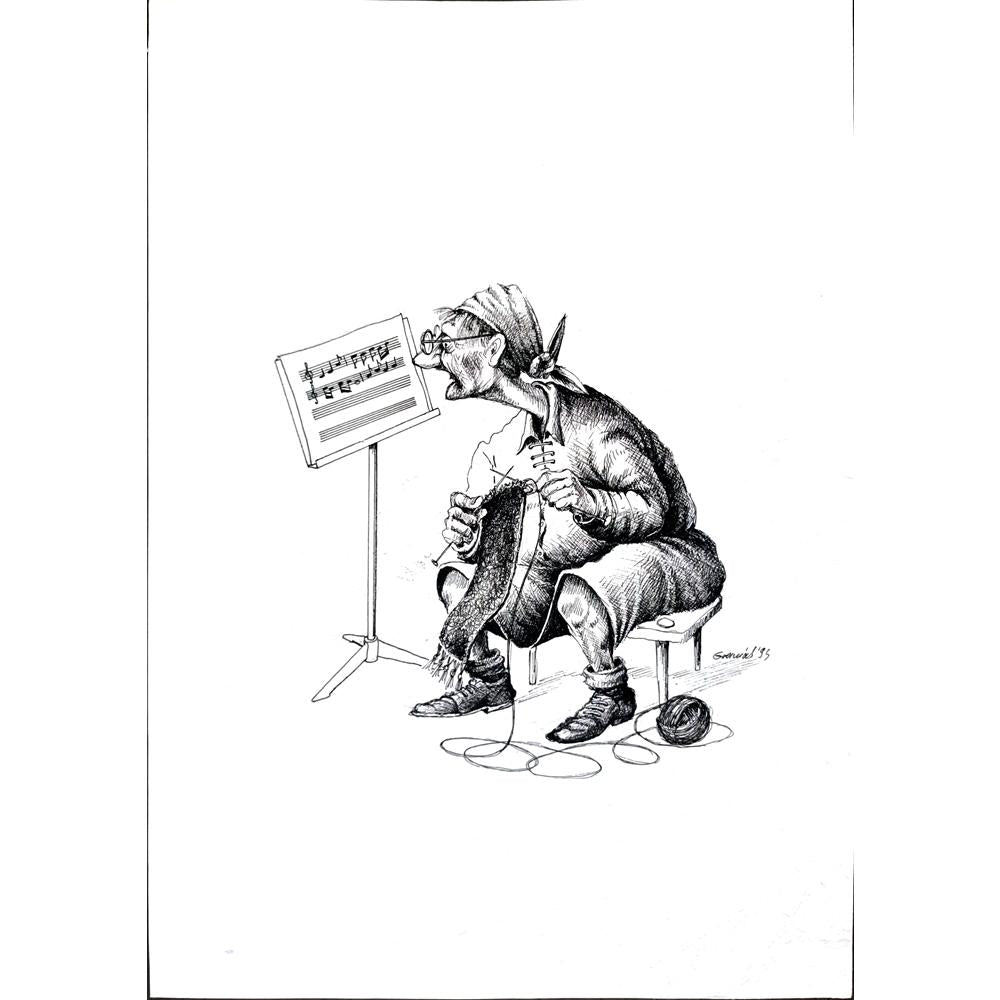 Andrejez Graniak 29x21cm Orijinal Karikatür BOD02944