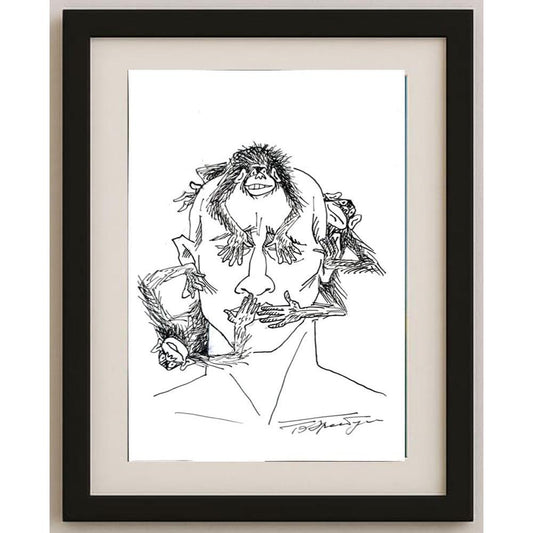 Boris Erenburg 29x21cm Orijinal Karikatür BOD02946