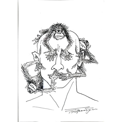 Boris Erenburg 29x21cm Orijinal Karikatür BOD02946