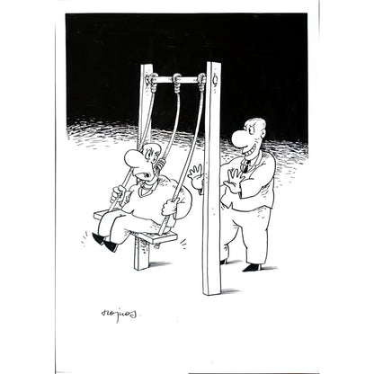 Miroslaw Hajnos 29x21cm Orijinal Karikatür BOD02950