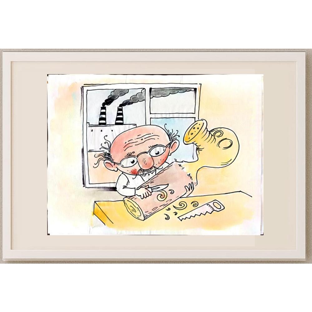 Chernyshev Nickolay 29x21cm Orijinal Karikatür BOD02955
