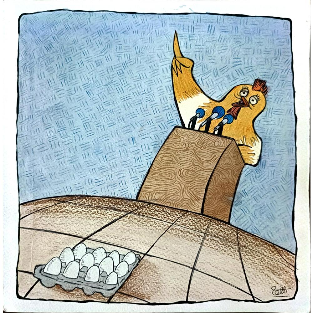 Somaye Babajani 25x25cm Orijinal Karikatür BOD02968