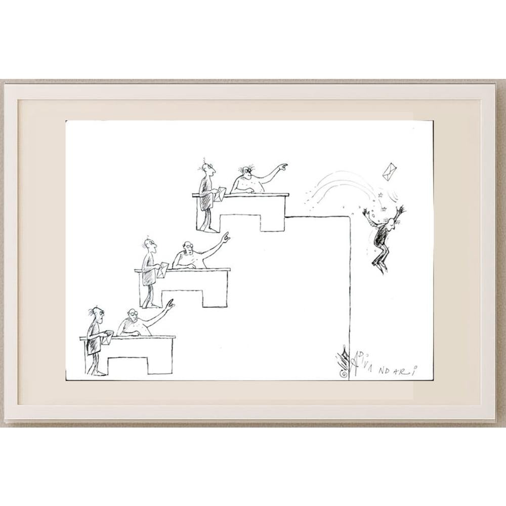 Ali Divandari 29x21cm Orijinal Karikatür BOD02981