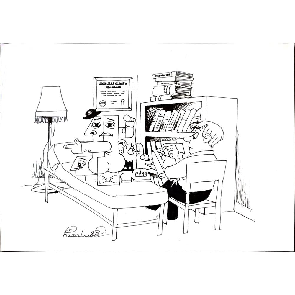 Mohammed Fiezabadi 29x21cm Orijinal Karikatür BOD02983