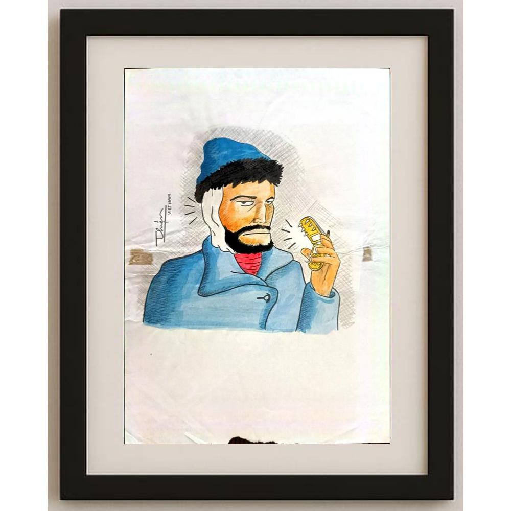 Nguyen Huy Thien 29x21cm Orijinal Karikatür BOD02991