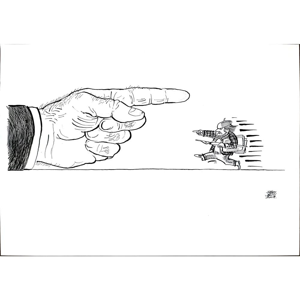 Fabry Janos 29x21cm Orijinal Karikatür BOD03016