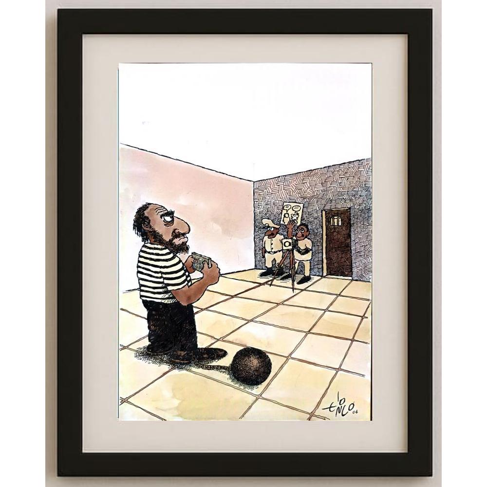 Erico Junqueira Ayres 29x21cm Orijinal Karikatür BOD03019
