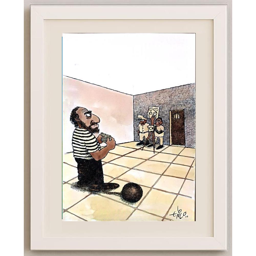 Erico Junqueira Ayres 29x21cm Orijinal Karikatür BOD03019