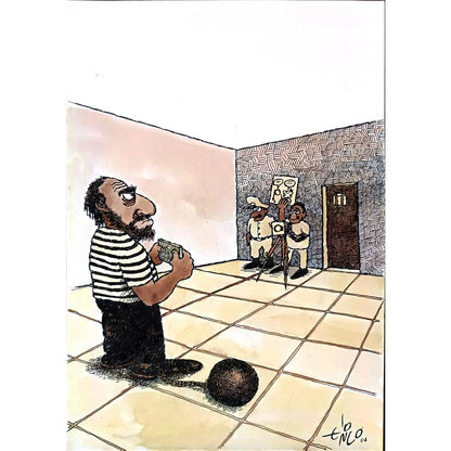 Erico Junqueira Ayres 29x21cm Orijinal Karikatür BOD03019