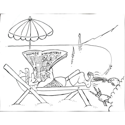 Tode Blazevski 29x21cm Orijinal Karikatür BOD03027
