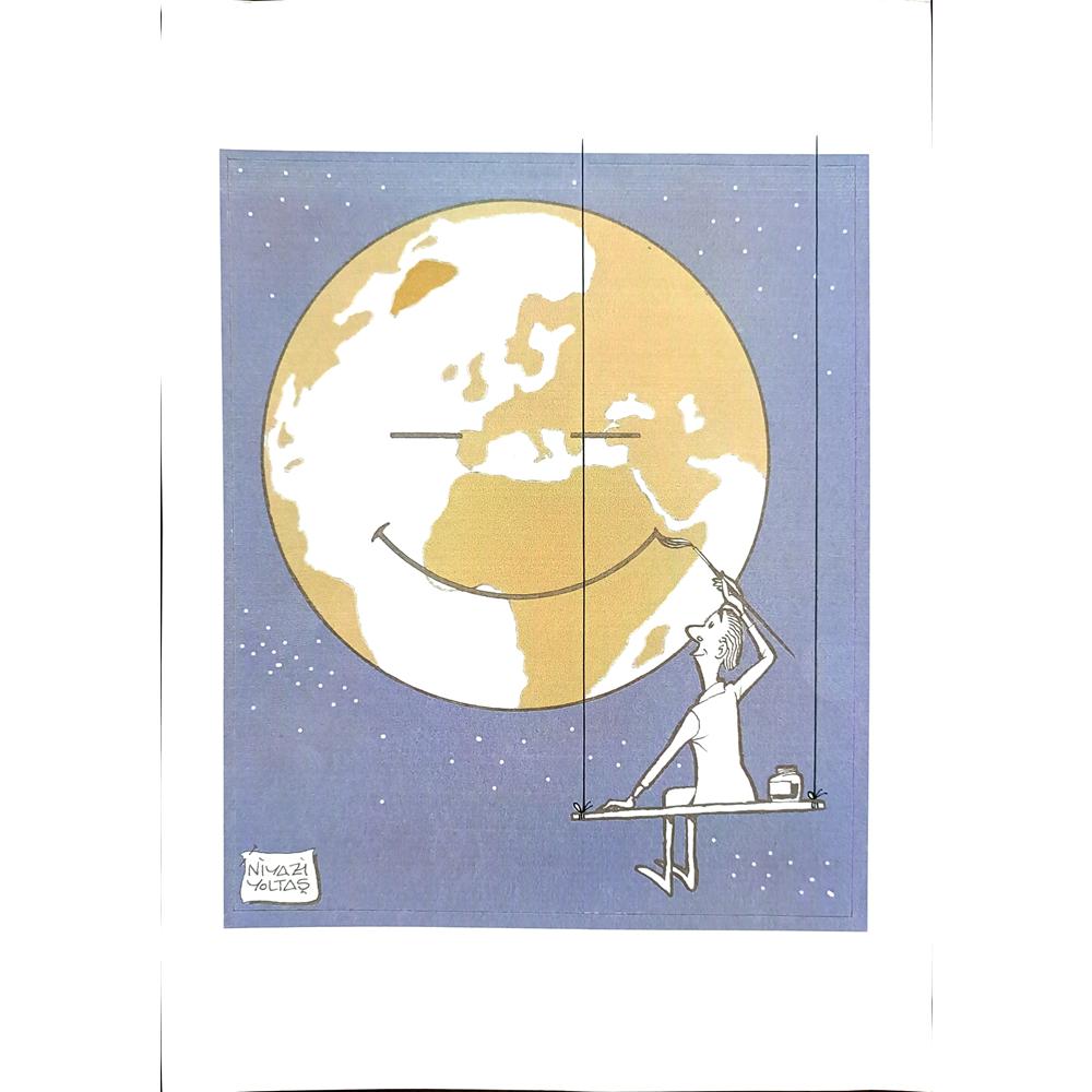 Niyazi Yoltaş 29x21cm Orijinal Karikatür BOD03032