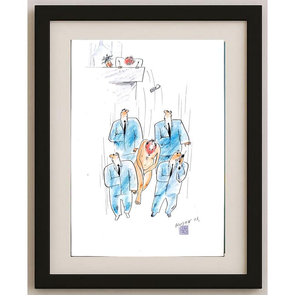Husan Sodiqov 29x21cm Orijinal Karikatür BOD03042