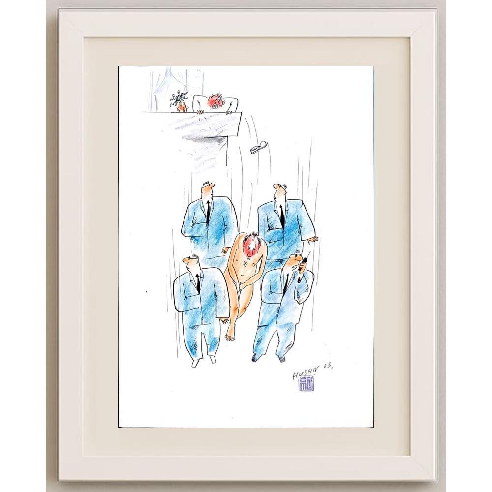 Husan Sodiqov 29x21cm Orijinal Karikatür BOD03042