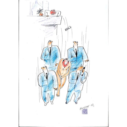 Husan Sodiqov 29x21cm Orijinal Karikatür BOD03042