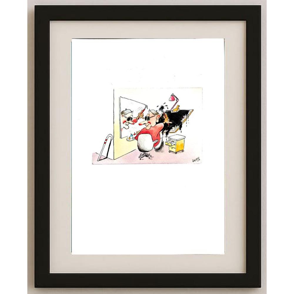 Willem Henkes 29x21cm Orijinal Karikatür BOD03044
