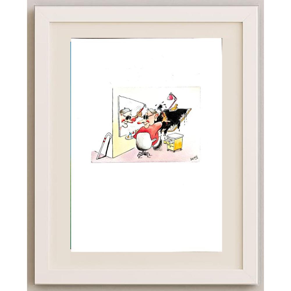 Willem Henkes 29x21cm Orijinal Karikatür BOD03044