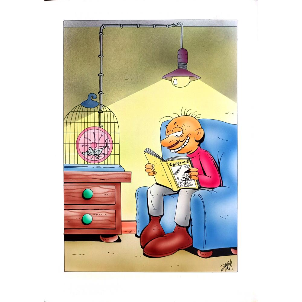 Patrick Heymansi 29x21cm Orijinal Karikatür BOD03049
