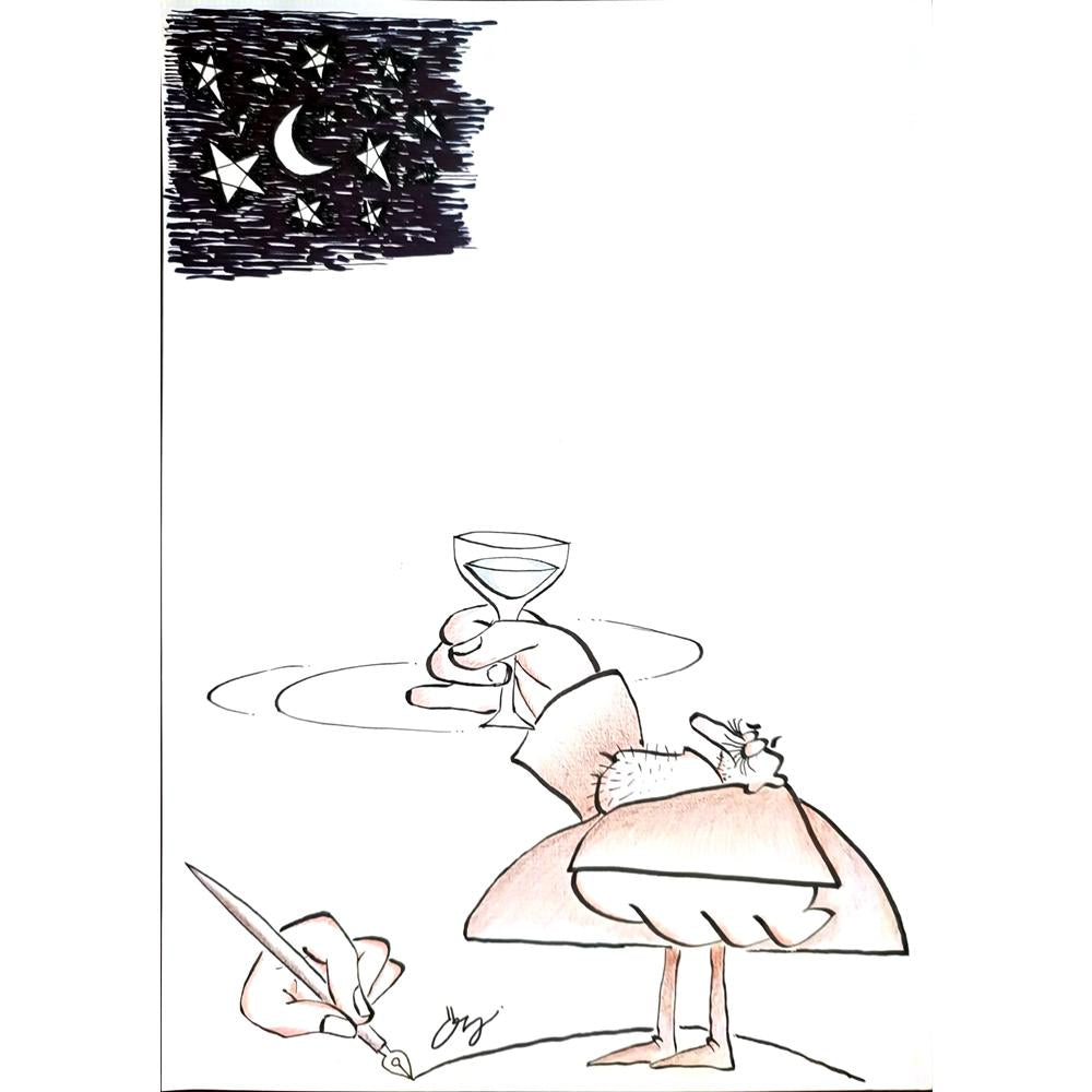 Özgen Özmen 29x21cm Orijinal Karikatür BOD03051