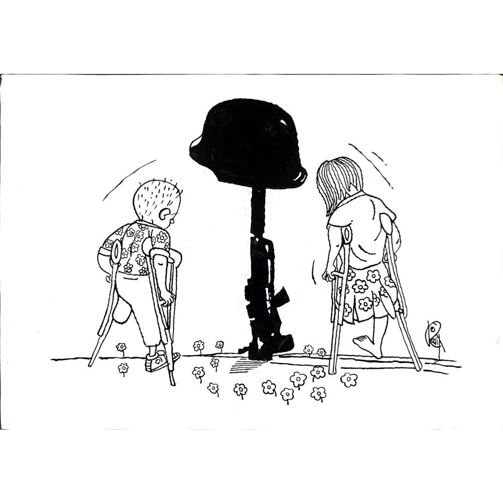 Raşit Yakalı 35x25cm Orijinal Karikatür BOD03055