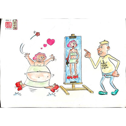 Ban Khianlamai 35x25cm Orijinal Karikatür BOD03056