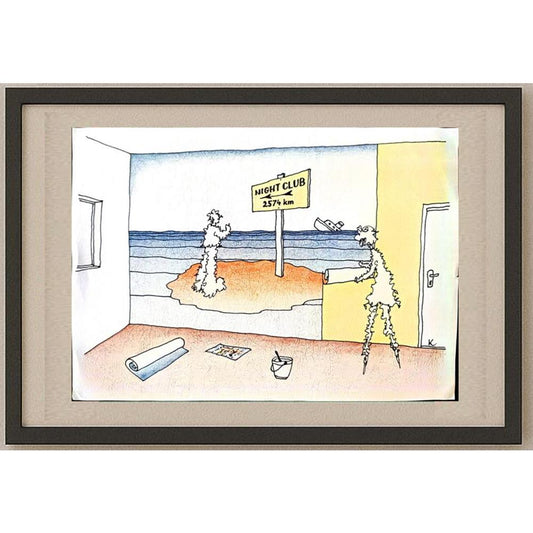 Miloslav Kral Cesky 35x25cm Orijinal Karikatür BOD03057